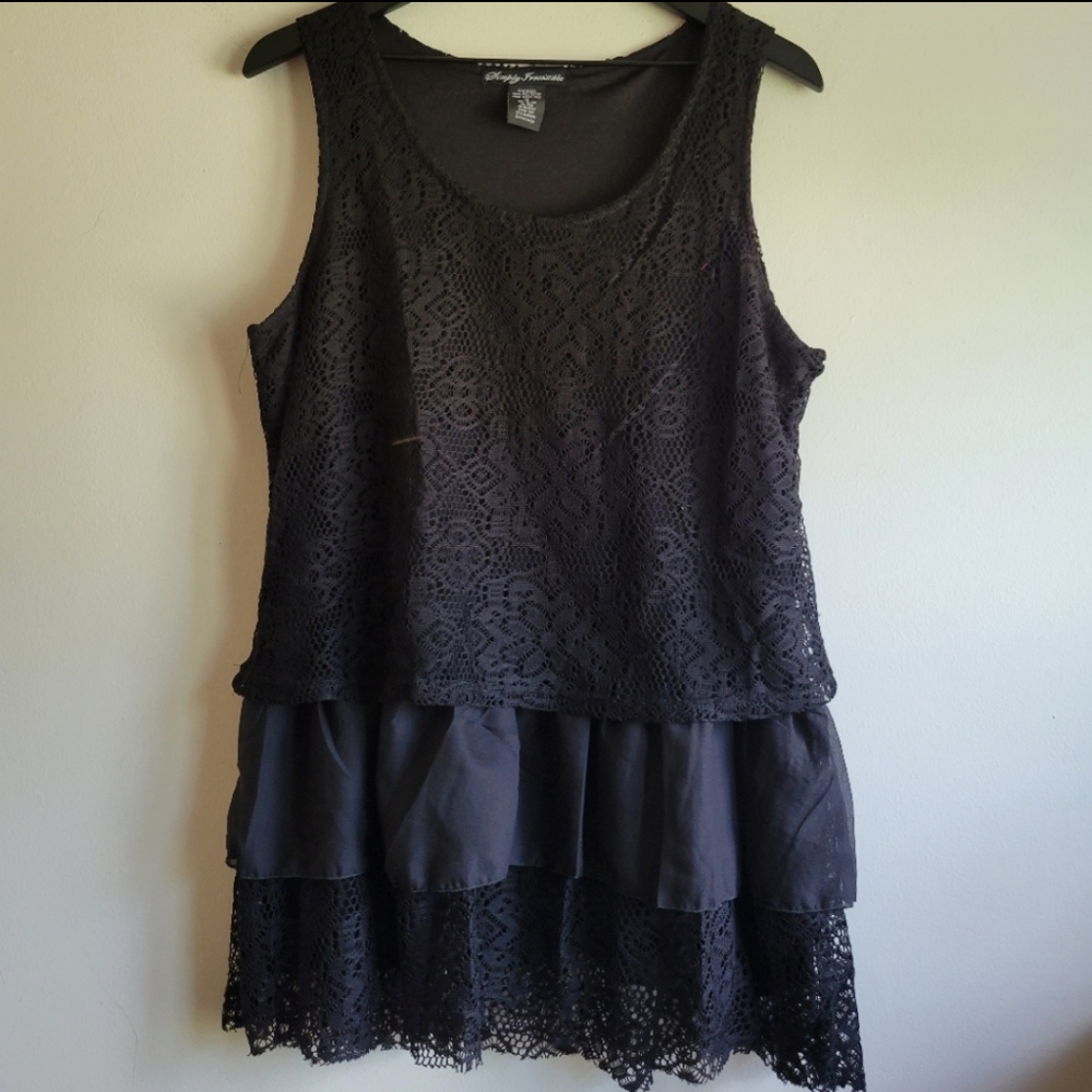 Simply Irresistible|Black Tiered Lace Tank